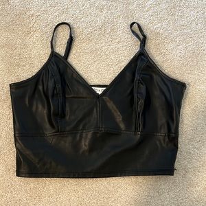Brand new never worn Lola Grace black pleather bralett top -